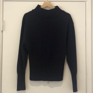 Jacquemus navy wool tie back turtleneck sweater 40